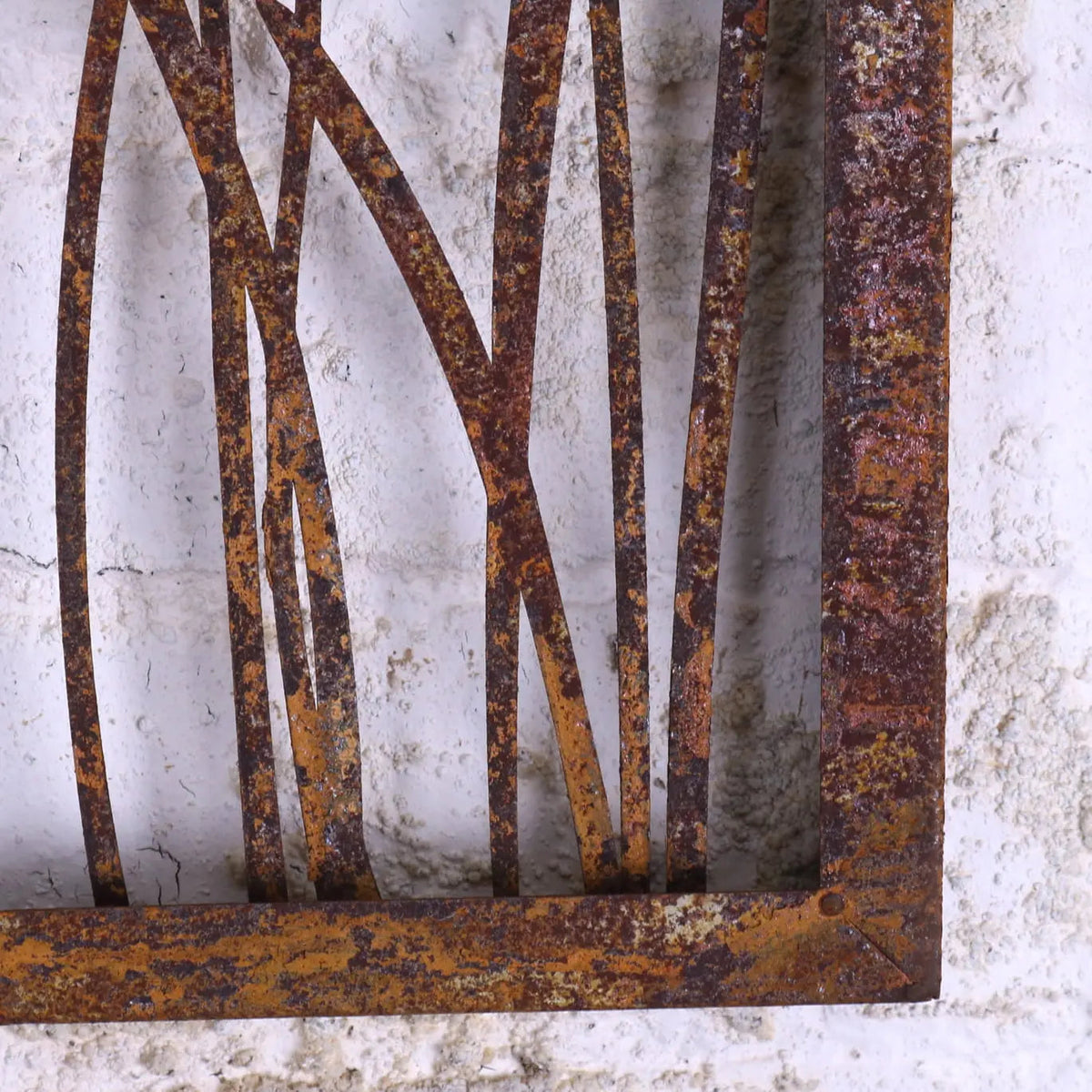 Alibag Rustic Metal Garden Wall Art with Butterflies and Bulrushes 65 cm
