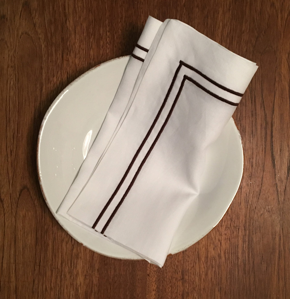 Dormitory Stockholm Chocolate Corded Linen Napkin, 56 x 56 cm