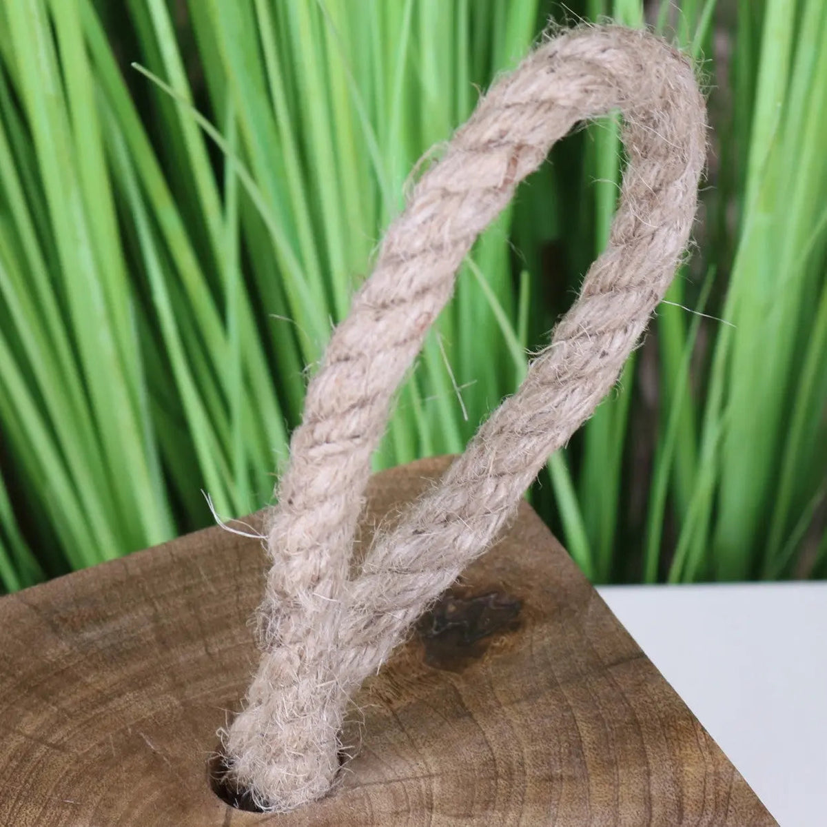 Mori Solid Mango Wood Door Stop with Rope Handle