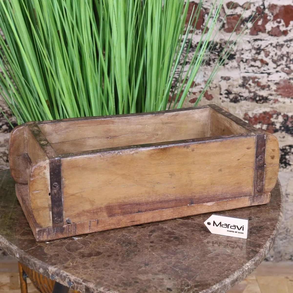 Vintage Reclaimed Wooden Brick Mould Planter