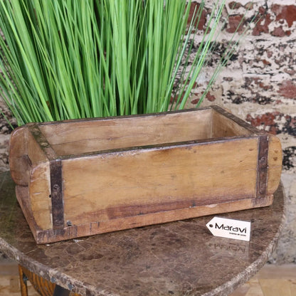 Vintage Reclaimed Wooden Brick Mould Planter