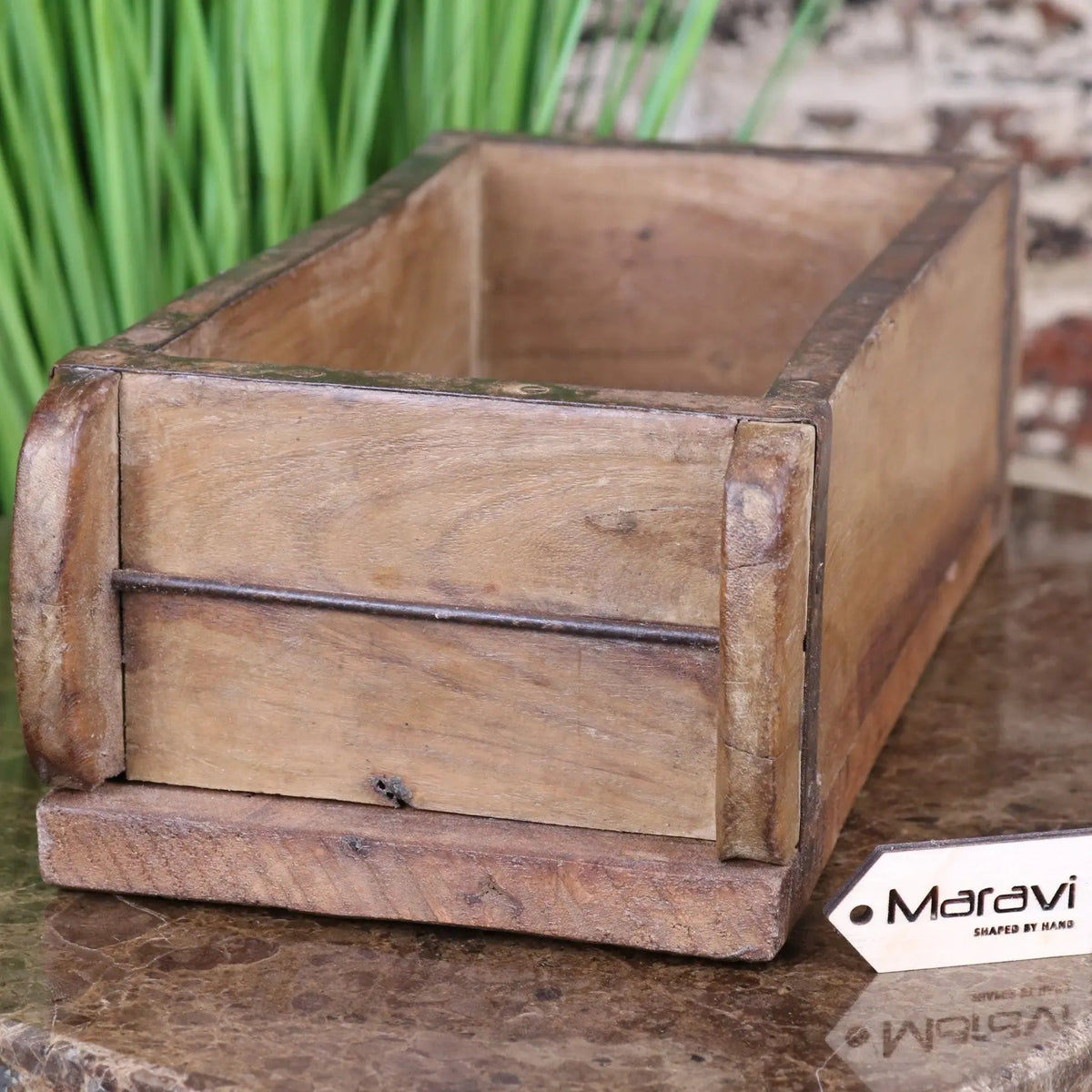 Vintage Reclaimed Wooden Brick Mould Planter
