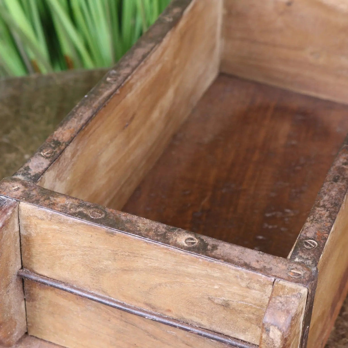 Vintage Reclaimed Wooden Brick Mould Planter