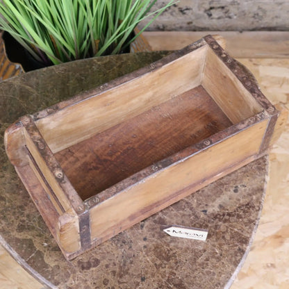 Vintage Reclaimed Wooden Brick Mould Planter