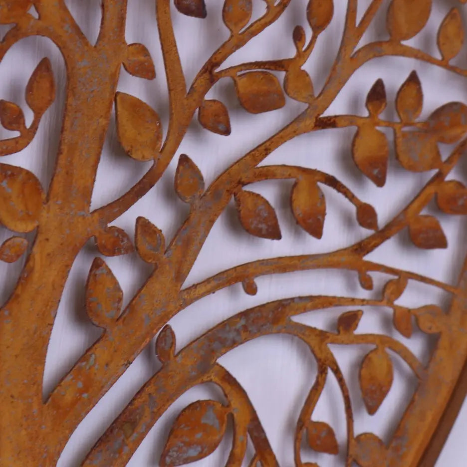 Neri Rustic Metal Heart Wind Chime with Tree of Life