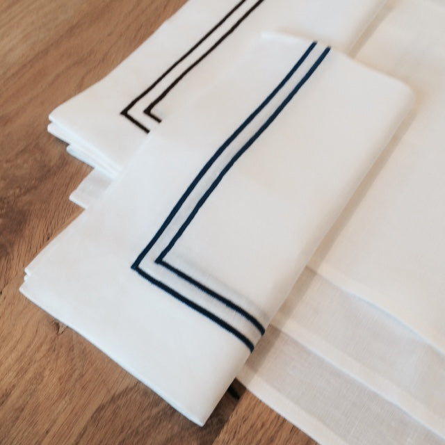Dormitory Stockholm White Corded Linen Napkin, 56 x 56 cm