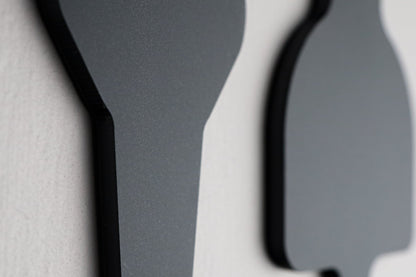 Toilet Door Sign Man Woman | Stone Texture Bathroom Wall Sign | Black Acrylic