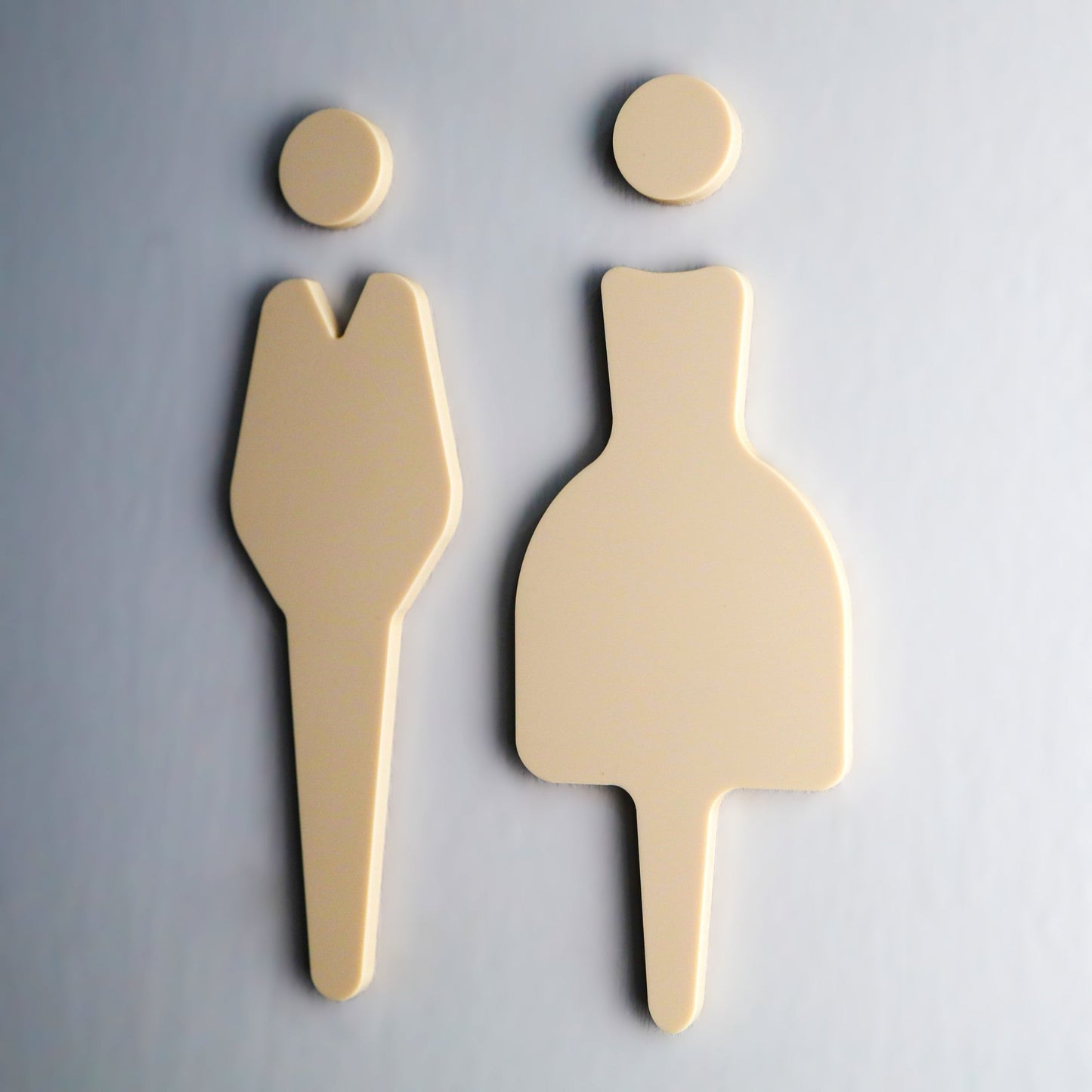 Toilet Door Sign Man Woman | Stone Texture Bathroom Wall Sign | Beige Acrylic