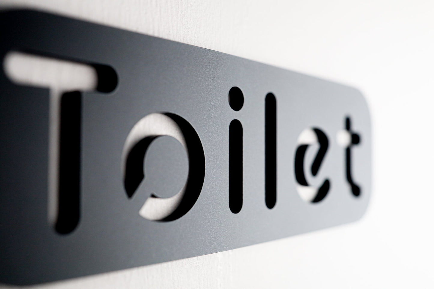 Premium Black Acrylic Toilet Door Sign with Stone Texture