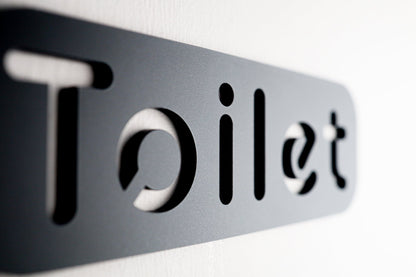 Premium Black Acrylic Toilet Door Sign with Stone Texture