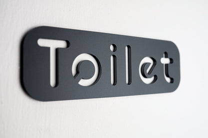Premium Black Acrylic Toilet Door Sign with Stone Texture