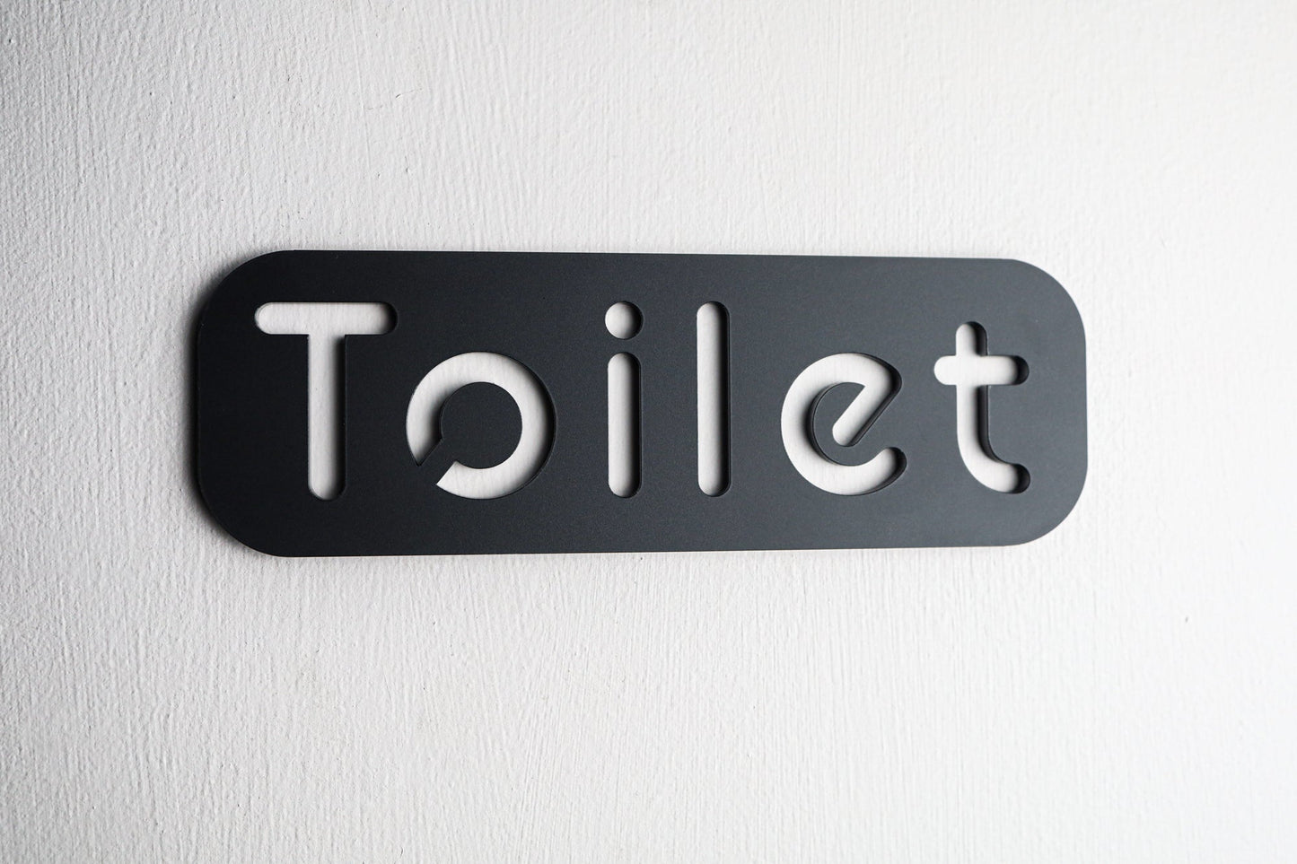 Premium Black Acrylic Toilet Door Sign with Stone Texture