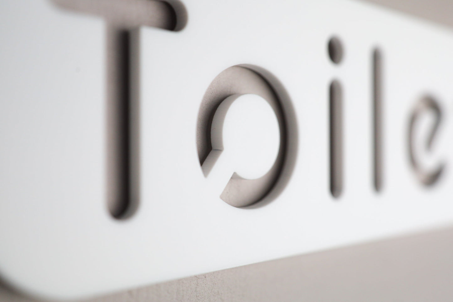 Premium White Acrylic Toilet Door Sign with Stone Texture