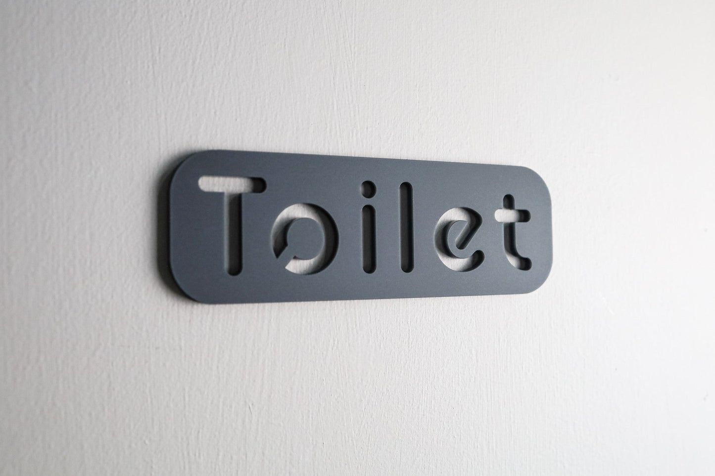 Premium Grey Acrylic Toilet Door Sign with Stone Texture