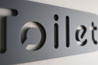 Premium Grey Acrylic Toilet Door Sign with Stone Texture