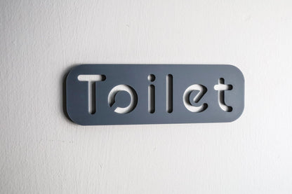 Premium Grey Acrylic Toilet Door Sign with Stone Texture