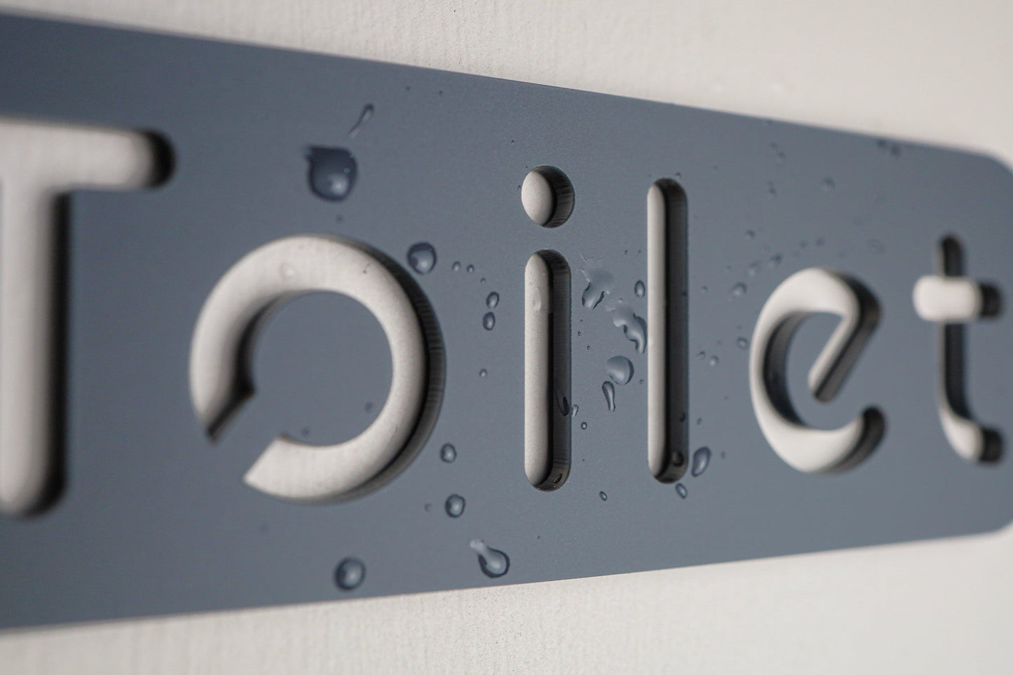 Premium Grey Acrylic Toilet Door Sign with Stone Texture