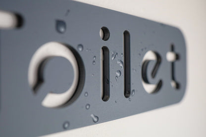 Premium Grey Acrylic Toilet Door Sign with Stone Texture