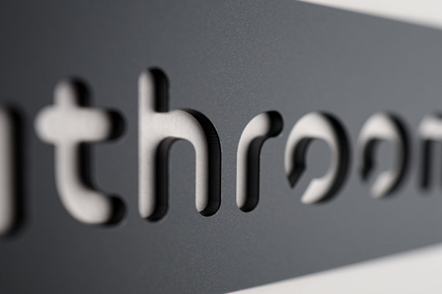 Minimalist Black Bathroom Sign - Waterproof Stone Texture Acrylic