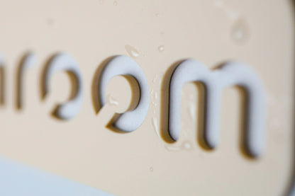 Minimalist Beige Bathroom Sign - Waterproof Stone Texture Acrylic