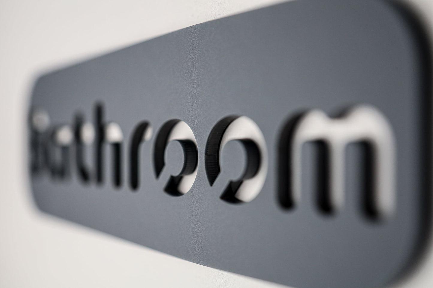 Minimalist Grey Bathroom Sign - Waterproof Stone Texture Acrylic