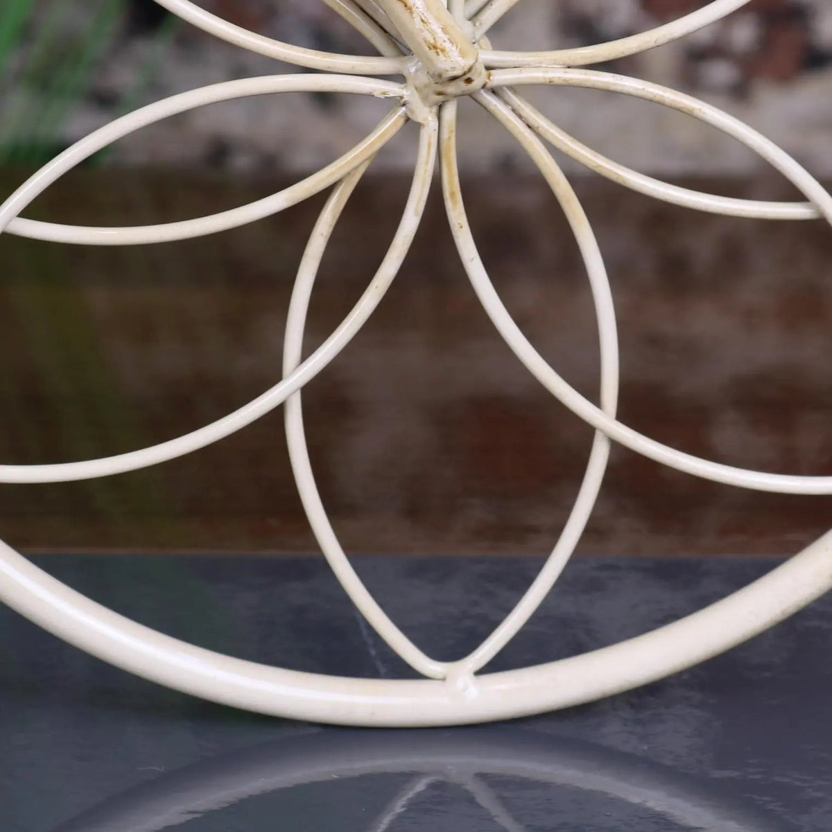 Vintage White Metal Bike Planter