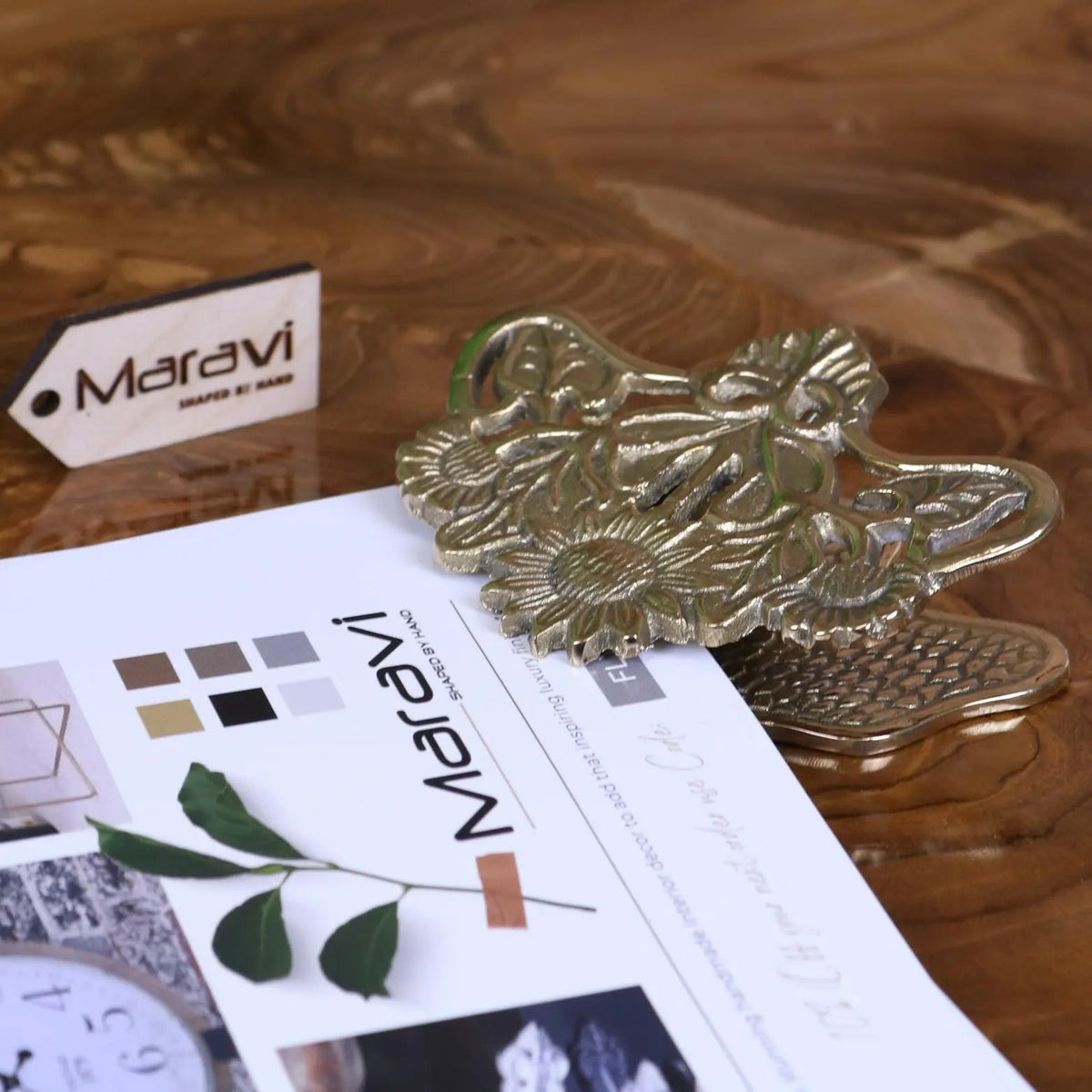 Newsa Brass Sunflower Desk Accessories, 4 Styles