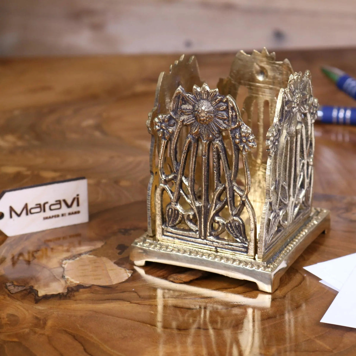 Newsa Brass Sunflower Desk Accessories, 4 Styles