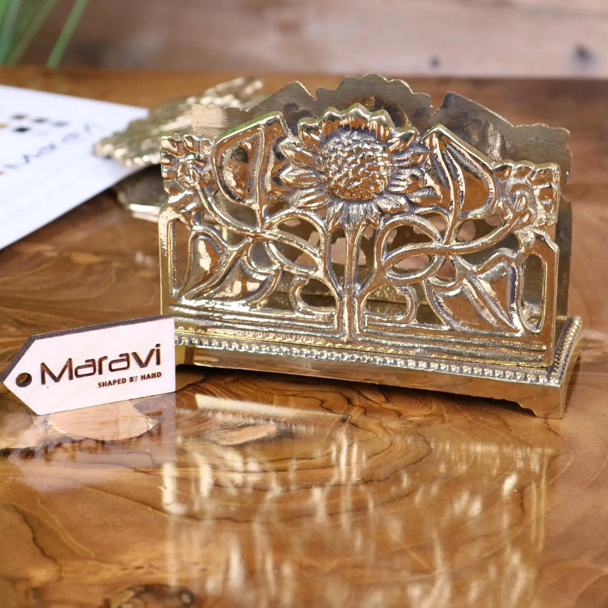 Newsa Brass Sunflower Desk Accessories, 4 Styles