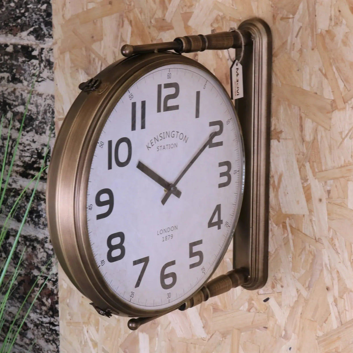 Kensington Station Railway-Style Double-Sided Clock 38 cm