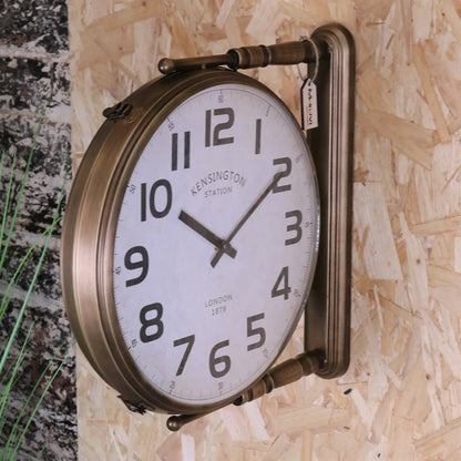 Kensington Station Railway-Style Double-Sided Clock 38 cm
