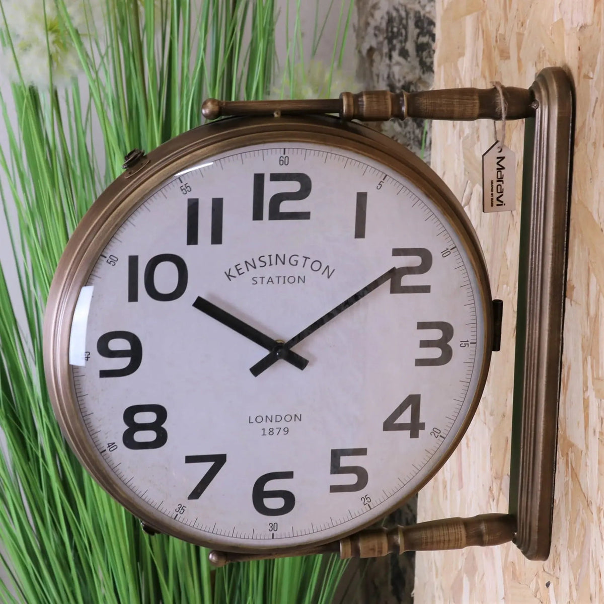 Kensington Station Railway-Style Double-Sided Clock 38 cm