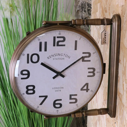 Kensington Station Railway-Style Double-Sided Clock 38 cm