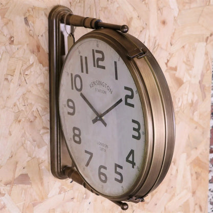 Kensington Station Railway-Style Double-Sided Clock 38 cm