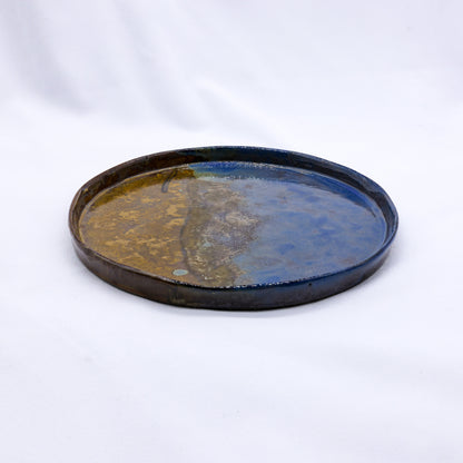 27 cm Oceanis Smoked Grey Large Stoneware Handmade Ceramic Dinner Plate