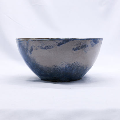 Large Stone Reef Blue Handmade Ceramic Stoneware Dinner Bowl