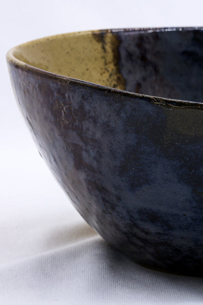 Large Indigo Clay Shore Handmade Ceramic Stoneware Dinner Bowl