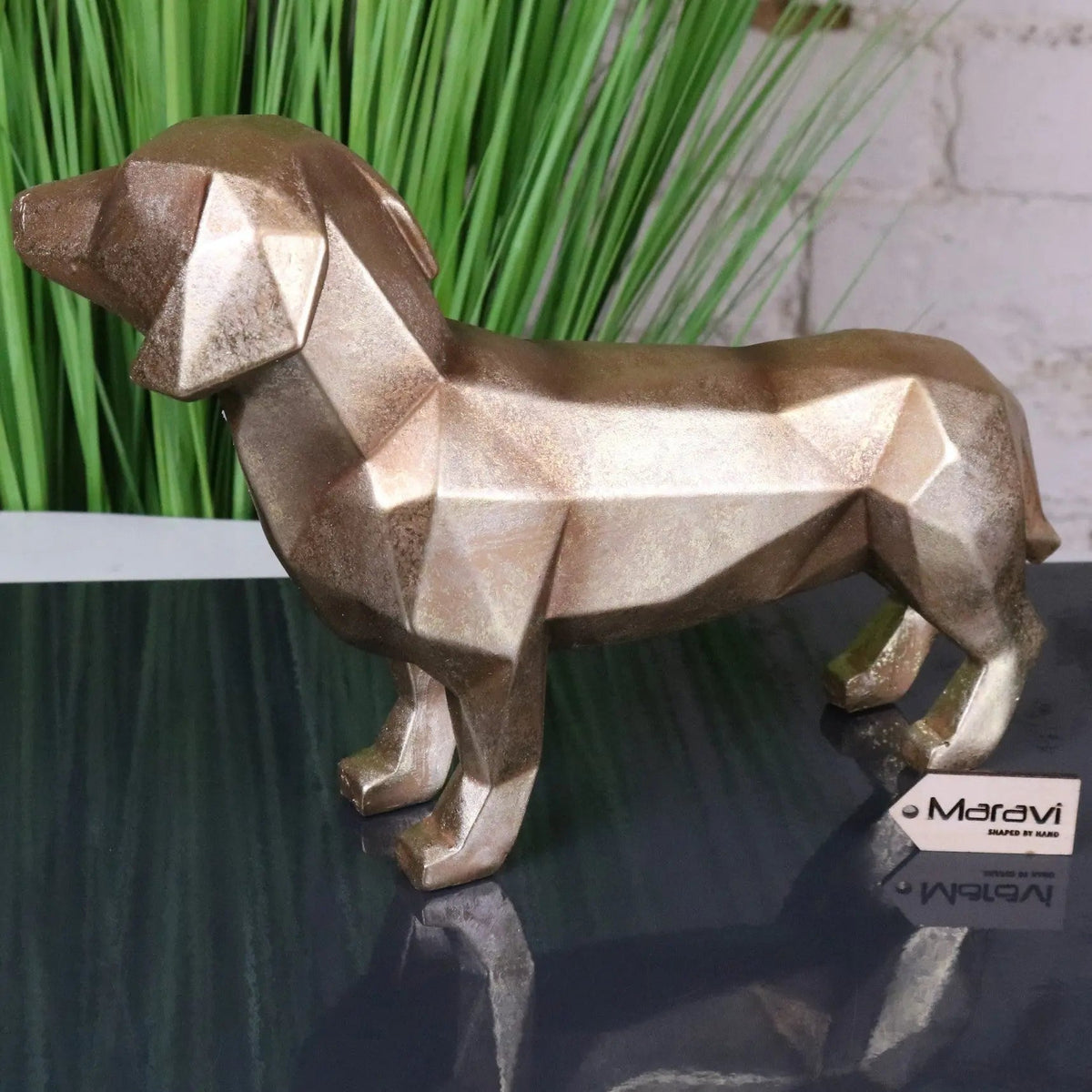 Janira Gold Geometric Dachshund Ornament