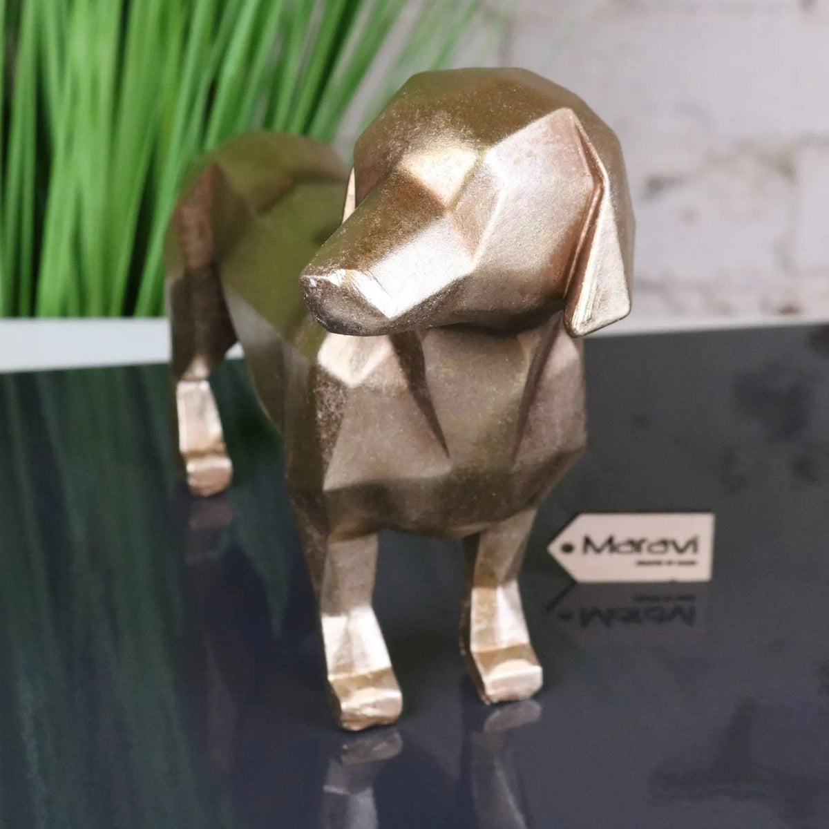 Janira Gold Geometric Dachshund Ornament