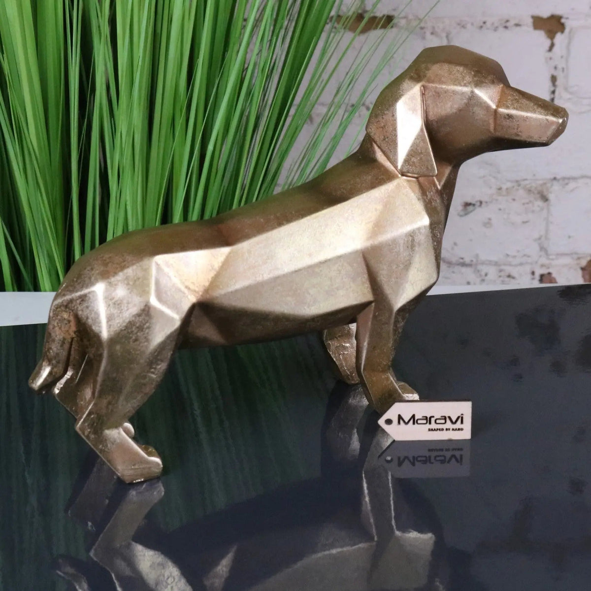 Janira Gold Geometric Dachshund Ornament