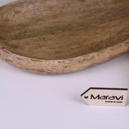Jarita Mango Wood Oval Serving Dishes, Set of 2