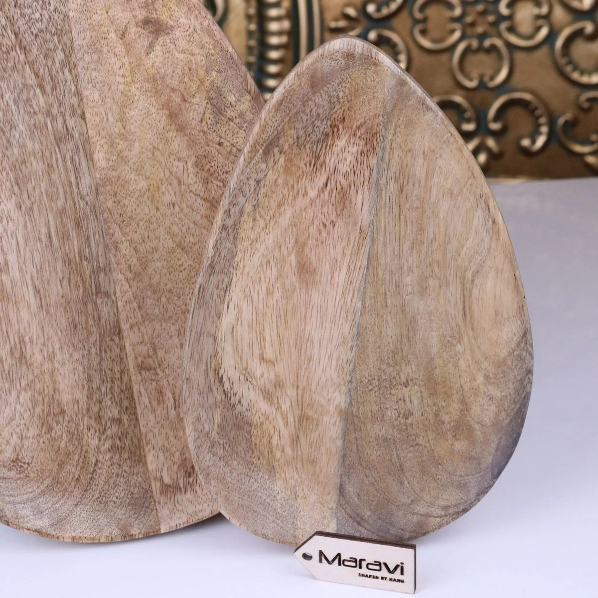 Jarita Mango Wood Oval Serving Dishes, Set of 2