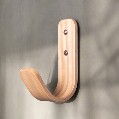 Ash Wall Hooks | Curved Wooden Coat Hooks | Heavy Duty | Handcrafted in UK
