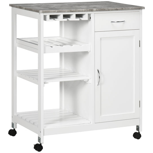 🍽️ Compact Kitchen Trolley Cart - Wine Rack & Wheels 🍷