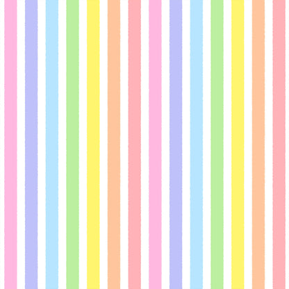 Pattern of vertical pastel stripes in various colors on a white background