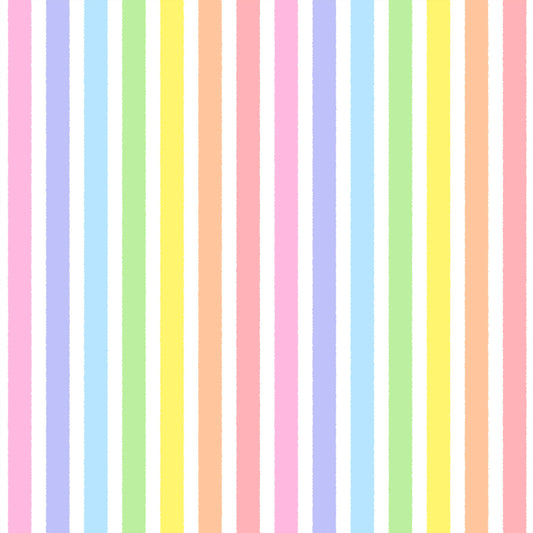 Pattern of vertical pastel stripes in various colors on a white background