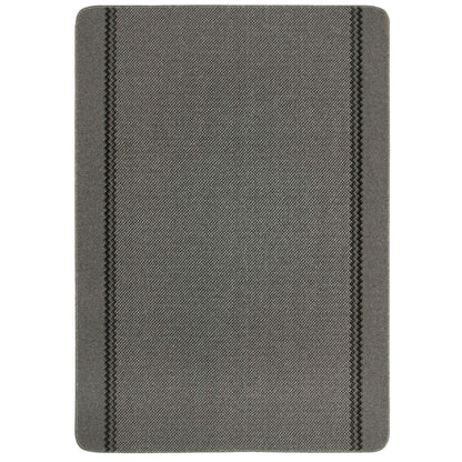 Washable Bordered Dark Grey Rug | 116D