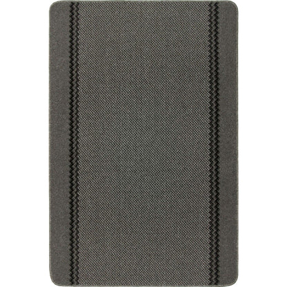 Washable Bordered Dark Grey Rug | 116D
