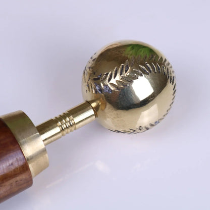 Kalanka Wood and Brass Long Shoe Horn 46 cm with Sports Ball Top