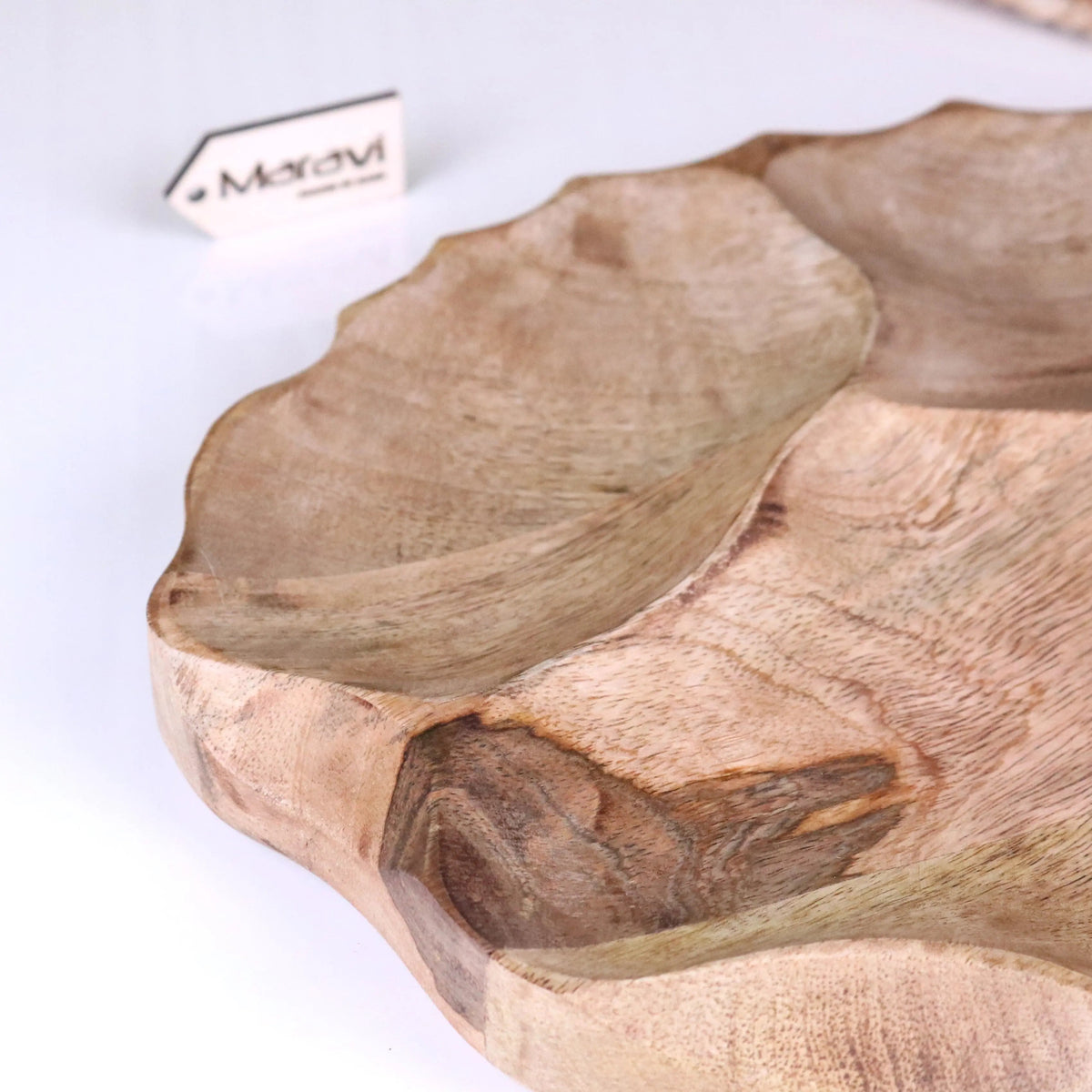 Kavira Mango Wood Divided Serving Dish, 3 Sections
